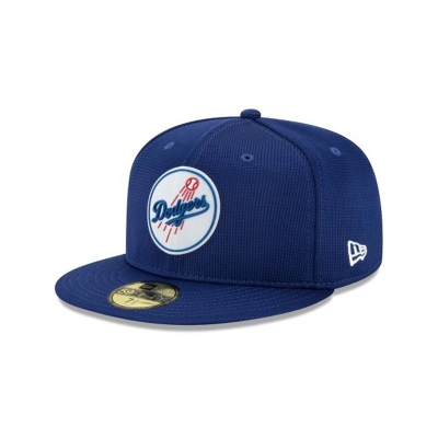 Blue Los Angeles Dodgers Hat - New Era MLB Clubhouse Collection 59FIFTY Fitted Caps USA9235617